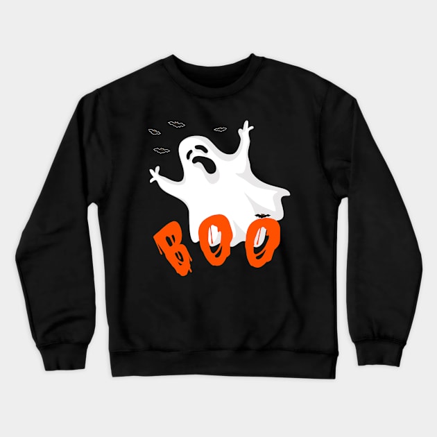 Halloween Boo Ghost Costume Scary Crewneck Sweatshirt by RRDESIGN